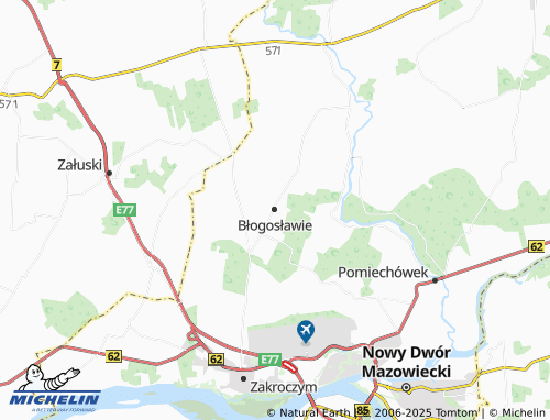 MICHELIN Błogosławie map - ViaMichelin