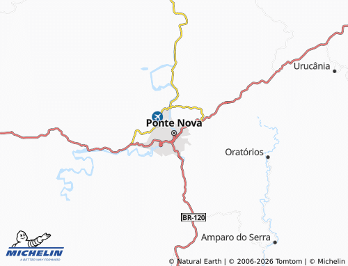 MICHELIN Ponte Nova map - ViaMichelin