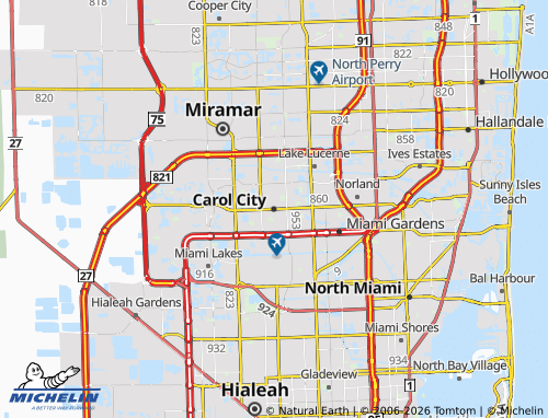 Carte MICHELIN Carol City - ViaMichelin