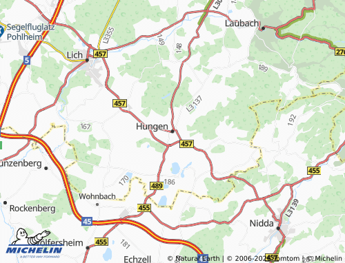 Mapa MICHELIN Hungen - ViaMichelin