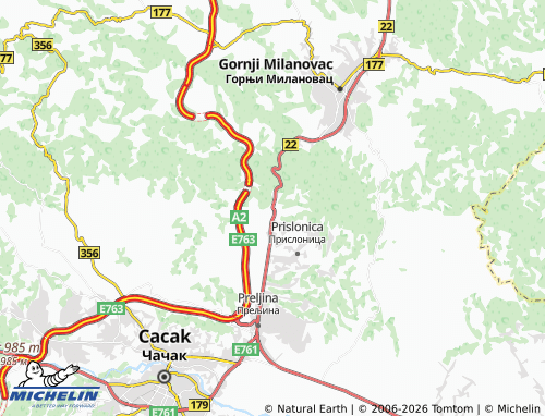 Mapa MICHELIN Brđani - ViaMichelin