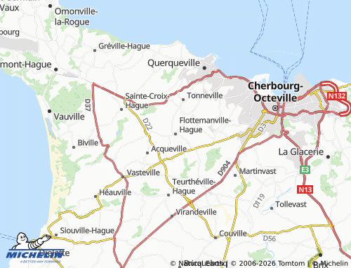 MICHELIN Flottemanville-Hague map - ViaMichelin