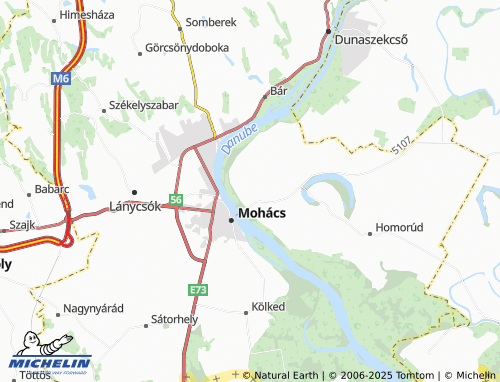 MICHELIN-Landkarte Újmohács - ViaMichelin