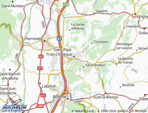 MICHELIN Saint-Paul-Trois-Châteaux map - ViaMichelin