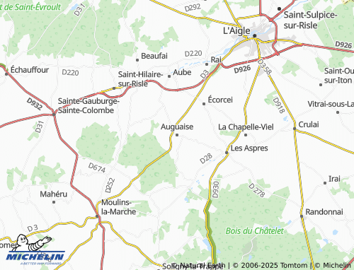 MICHELIN Auguaise map - ViaMichelin
