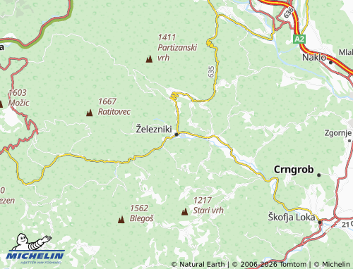 Mapa MICHELIN Železniki - ViaMichelin