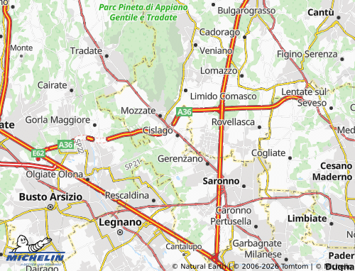 MICHELIN Cislago map - ViaMichelin