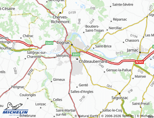 Mapa MICHELIN Châteaubernard - ViaMichelin