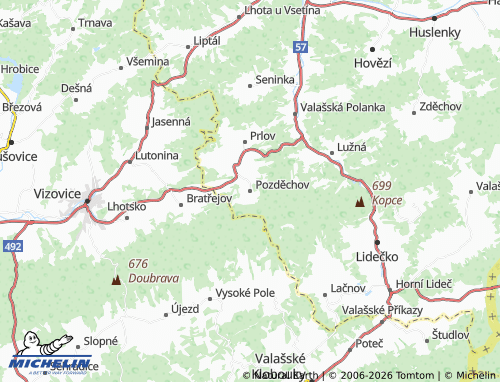 Mappa MICHELIN Pozděchov - ViaMichelin