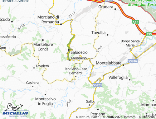 MICHELIN Montegridolfo map - ViaMichelin