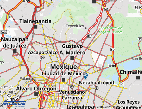 MICHELIN Rosas del Tepeyac map - ViaMichelin