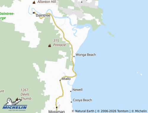 MICHELIN Wonga Beach map - ViaMichelin