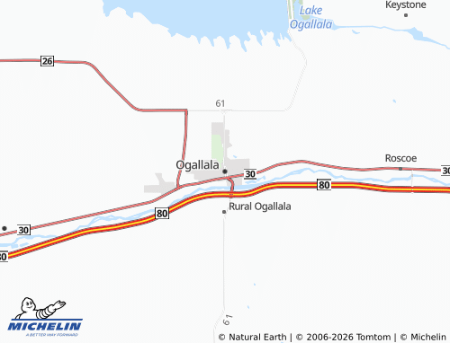 Carte MICHELIN Ogallala - ViaMichelin