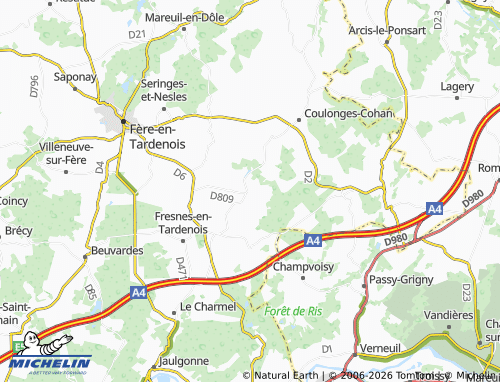 Mappa MICHELIN Cierges - ViaMichelin