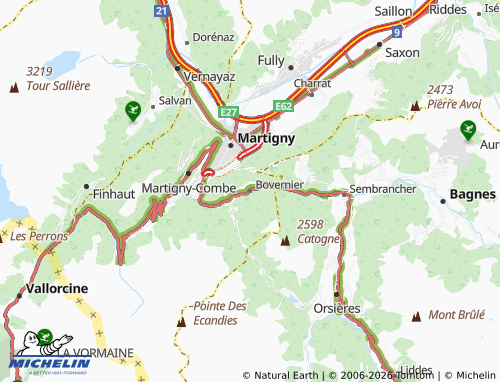 Mapa MICHELIN Bovernier - ViaMichelin