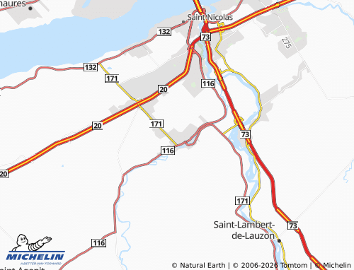 MICHELIN Saint-Étienne-de-Lauzon map - ViaMichelin