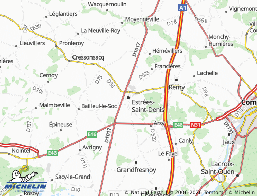 Mappa MICHELIN Estrées-Saint-Denis - ViaMichelin