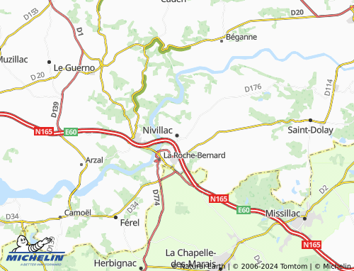 Carte MICHELIN Nivillac ViaMichelin