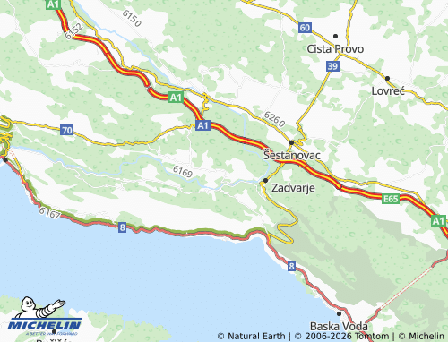 Mapa MICHELIN Podgrađe - ViaMichelin