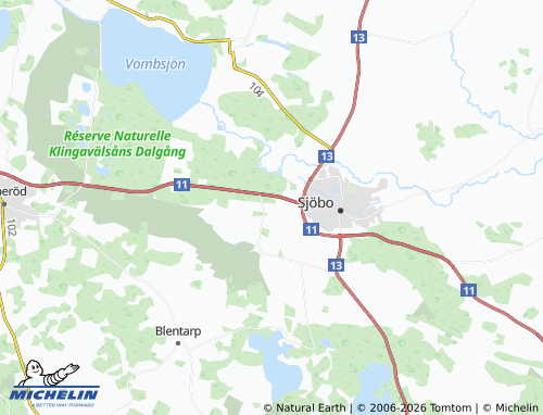Carte MICHELIN Sjöbo Sommarby - ViaMichelin