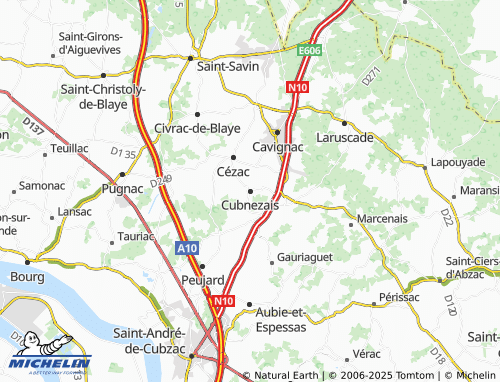 MICHELIN Cubnezais map - ViaMichelin