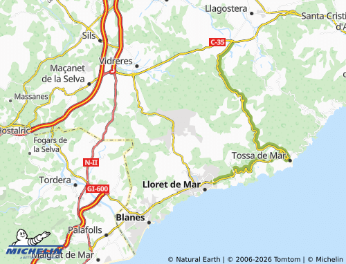 MICHELIN-Landkarte Lloret Blau - ViaMichelin