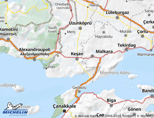 MICHELIN-Landkarte Keşan - ViaMichelin