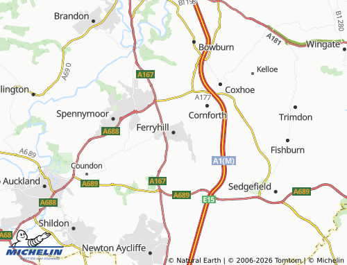 Carte MICHELIN Ferryhill - ViaMichelin