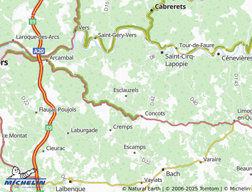 MICHELIN Esclauzels map - ViaMichelin