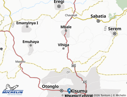 MICHELIN Vihiga map - ViaMichelin