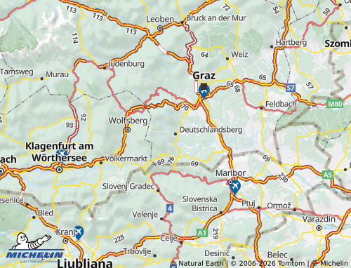 Mapa MICHELIN Deutschlandsberg - ViaMichelin