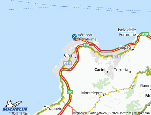 MICHELIN Cinisi map - ViaMichelin