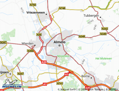 Carte MICHELIN Almelo - ViaMichelin