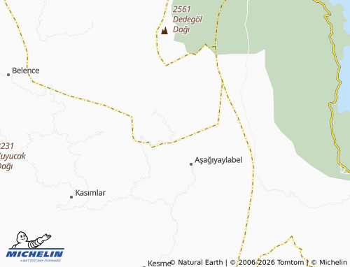 MICHELIN Yukarıyaylabel map - ViaMichelin
