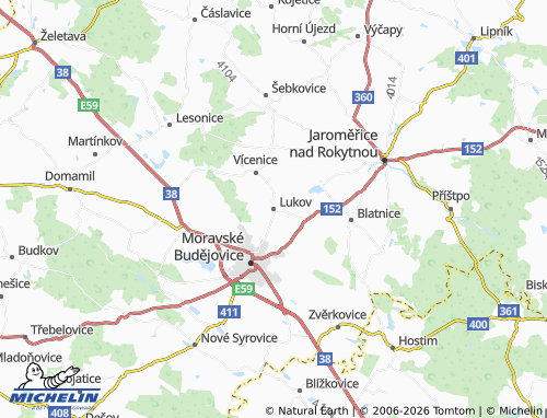 Kaart MICHELIN Lukov - ViaMichelin