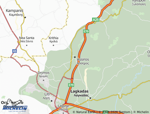 MICHELIN Assiros map - ViaMichelin