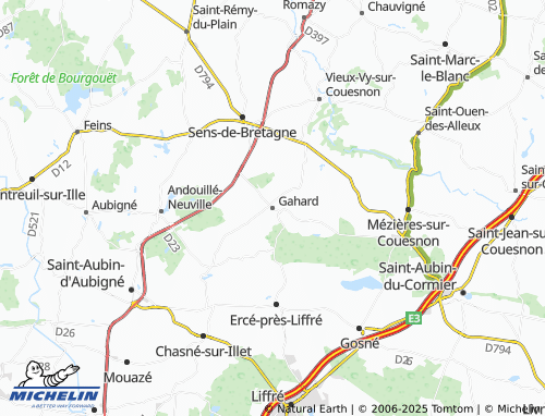 MICHELIN Gahard map - ViaMichelin