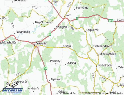 Mapa MICHELIN Oszkó - ViaMichelin