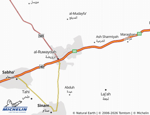 Carte MICHELIN al-Dahna' - ViaMichelin