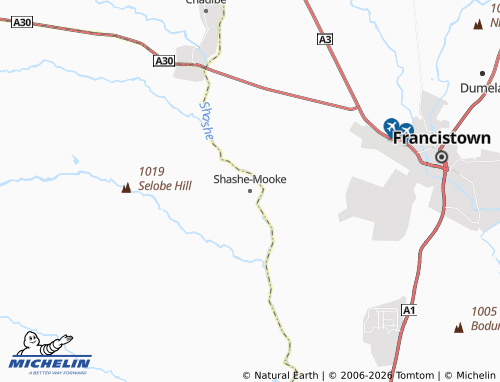 MICHELIN Shashe-Mooke map - ViaMichelin