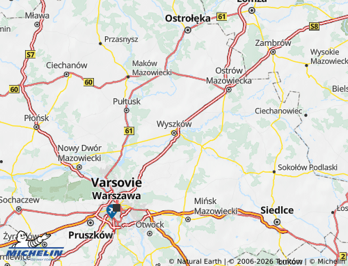 Carte MICHELIN Wyszkowski - ViaMichelin