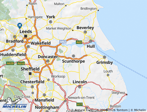 Carte MICHELIN North Lincolnshire - ViaMichelin