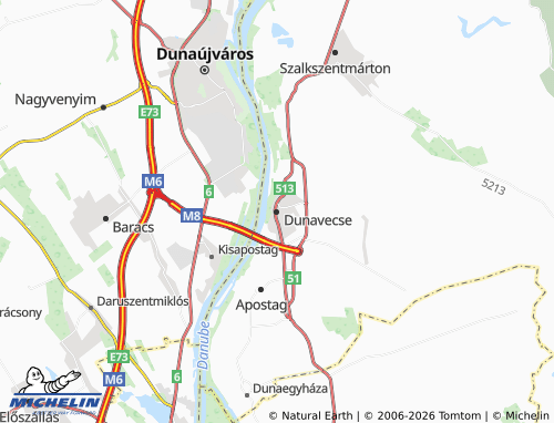 MICHELIN Dunavecse map - ViaMichelin