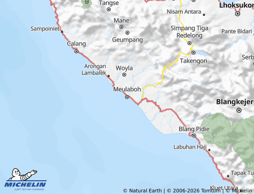 Mapa MICHELIN Aceh Barat - ViaMichelin