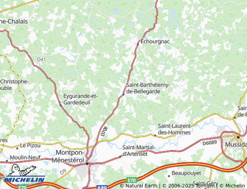 MICHELIN Saint-Barthélemy-de-Bellegarde map - ViaMichelin