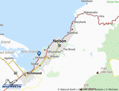 Mapa MICHELIN Nelson - ViaMichelin