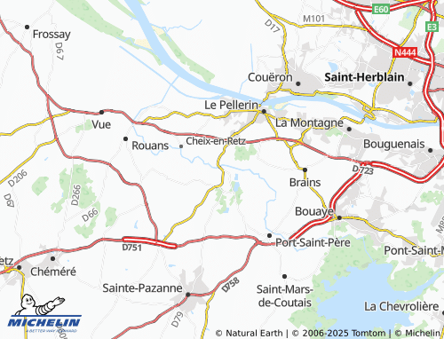 Carte MICHELIN Les Rives de l'Acheneau - ViaMichelin