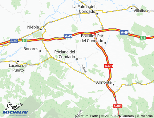 MICHELIN Rociana del Condado map - ViaMichelin