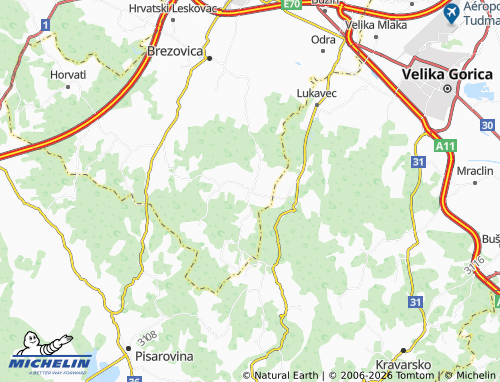 Mapa MICHELIN Donji Dragonožec - ViaMichelin