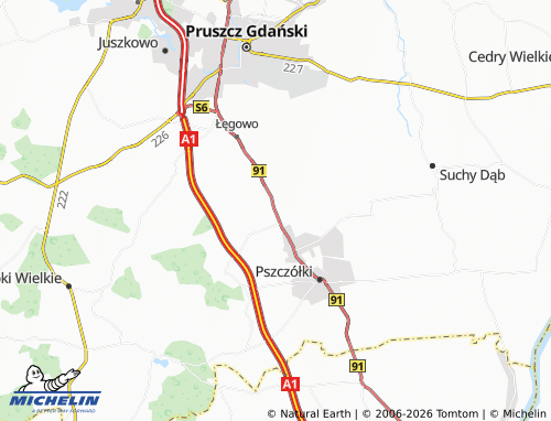 MICHELIN Różyny map - ViaMichelin